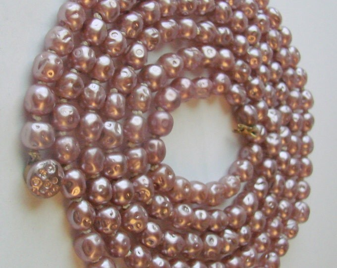 20s 30s Flapper Hand Knotted Baroque Pearl Necklace / Vintage Jewelry / Jewellery