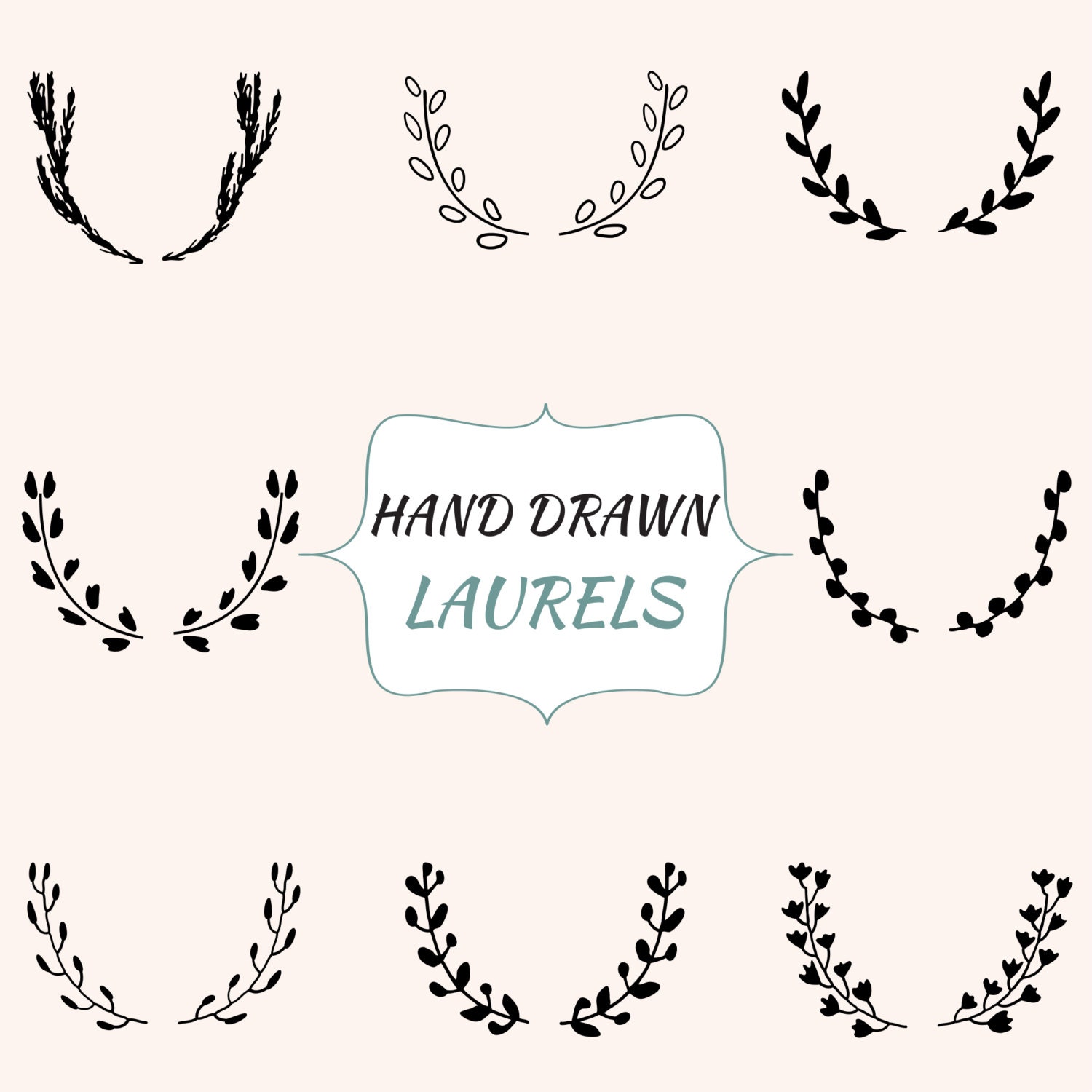 Download Vector Laurels Laurel Clipart Laurels Digital Hand Drawn