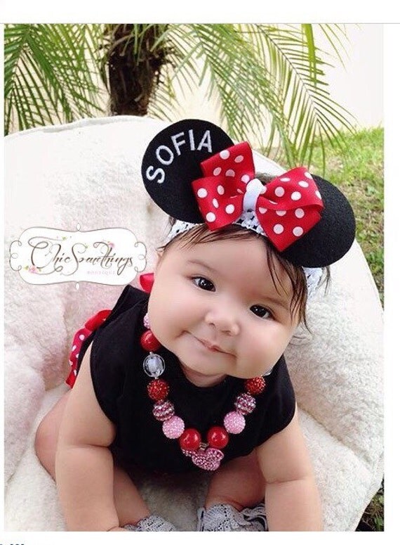 Minnie Mouse Ears Headband Baby Minnie mouse by ChicSomethings