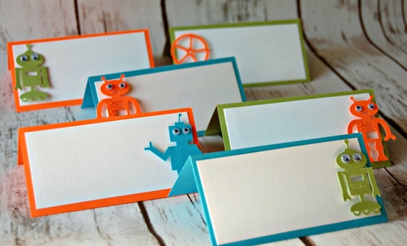 Robot Themed Party Name Tags Robotics Party Buffet Tags