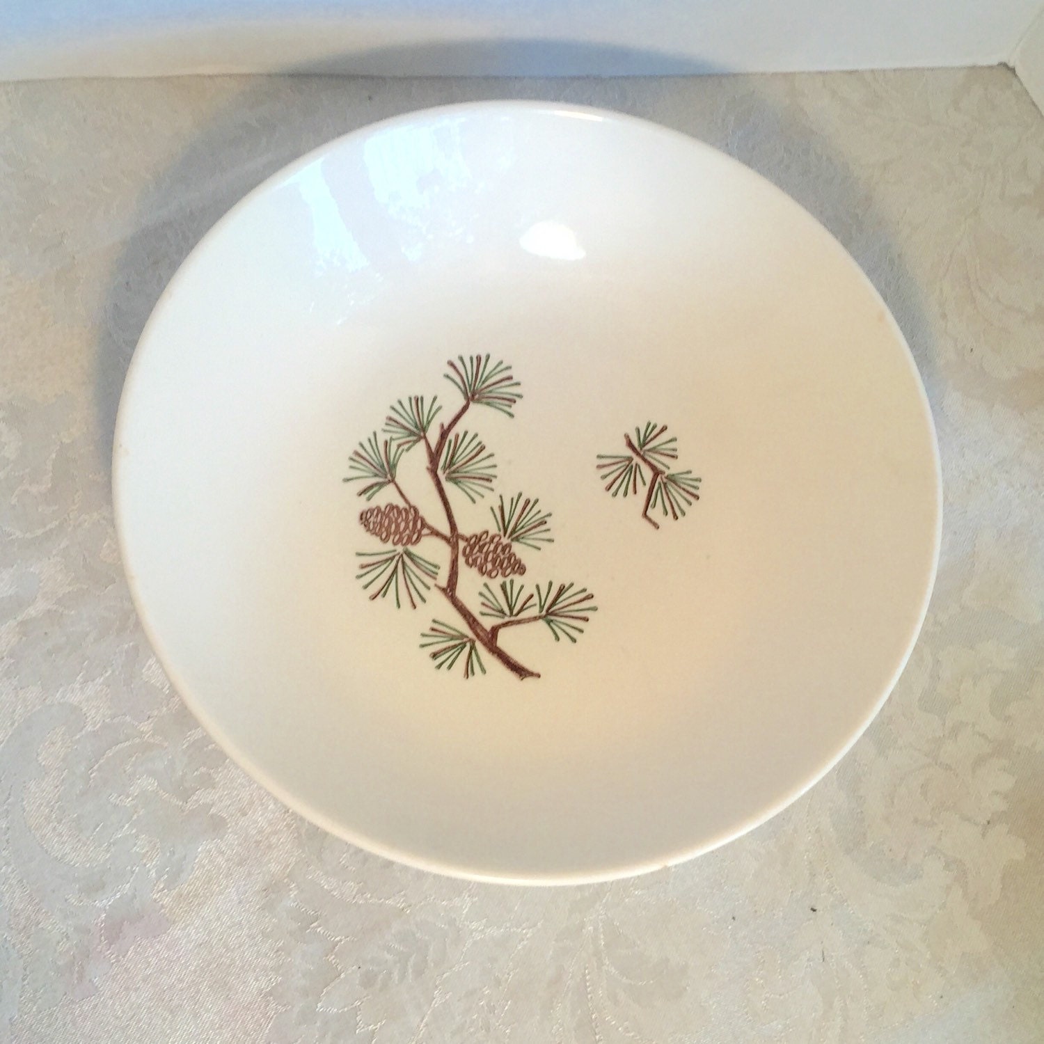 Mar Crest Misty Pine Vegetable Bowl Vintage Hand Decorated Pine Cone ...