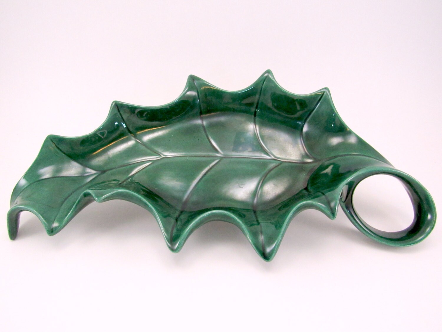 Vintage Holly Leaf Candy Dish Ceramic Christmas Tray Haute Juice