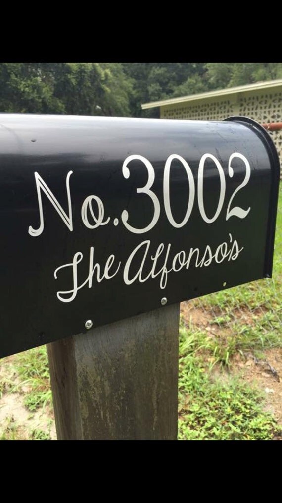 Personalized Mailbox Decal Multiple Colors and Fonts