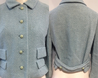 Blue Wool Boucle Jacket