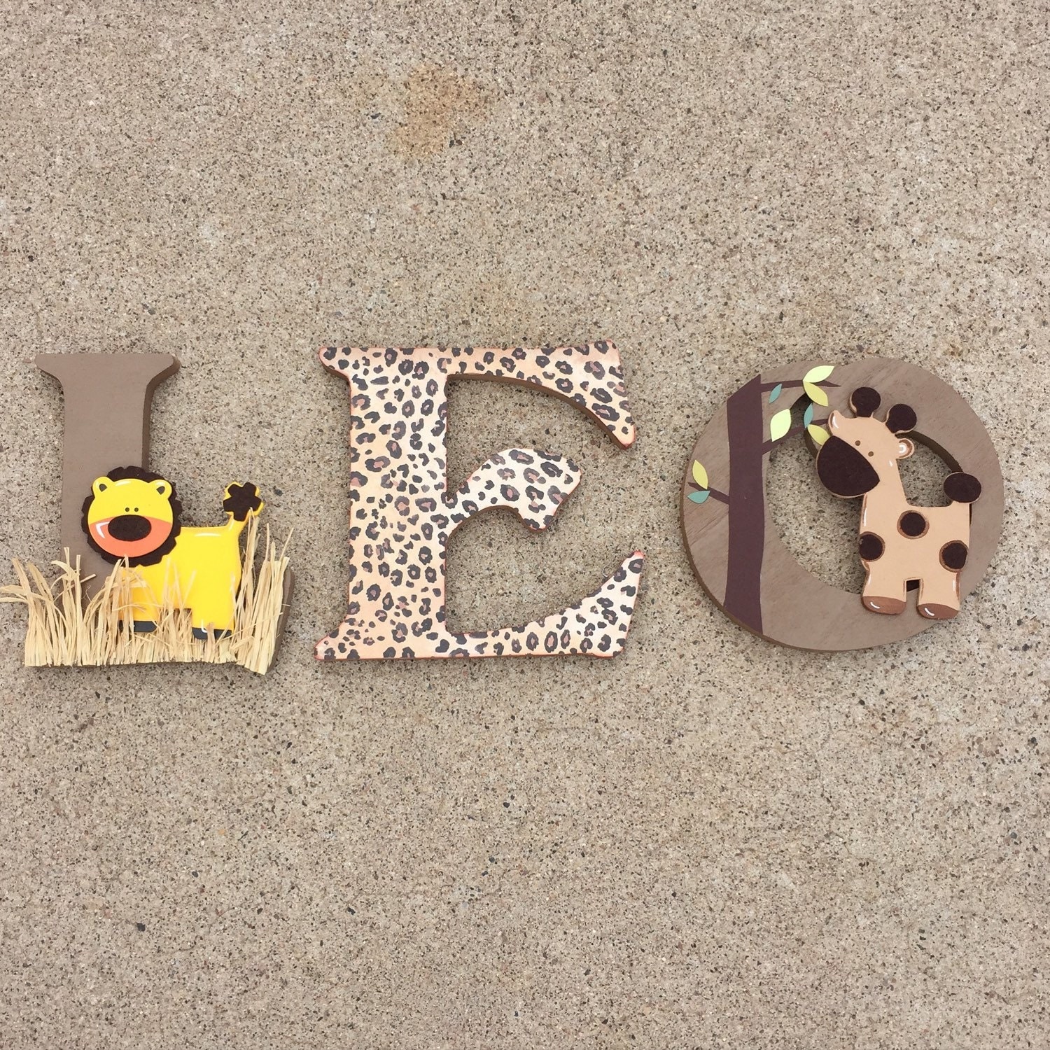 safari wooden letters