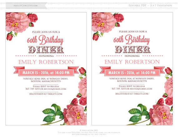 Birthday Dinner Invitations Printable Birthday Dinner Invite