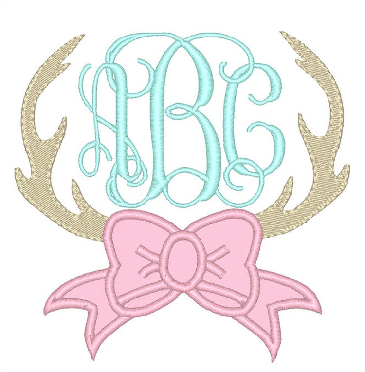 Antler bow monogram frame jessecmault design by boutiquefonts Antler bow monogram frame jessecmault design by boutiquefonts