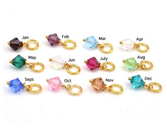 Birthstone Charm | Add a Birthstone Charm | Swarovski Birthstone in Gold or Silver | Choose Your Birthstone | Personalized Necklace Charms