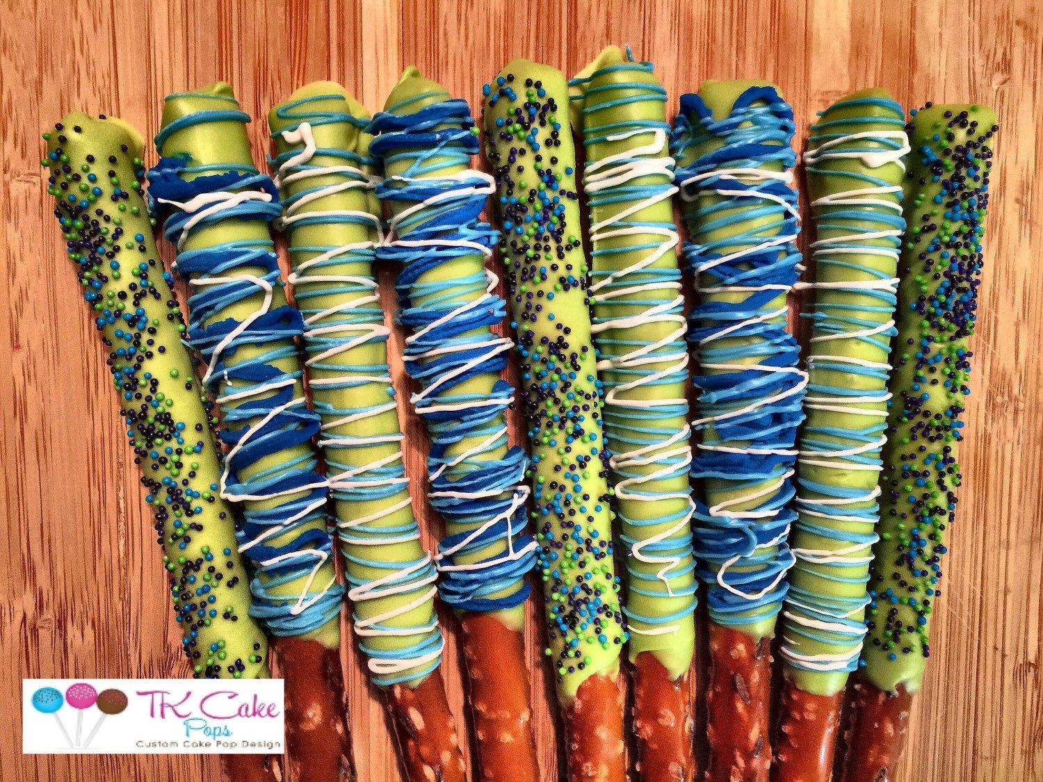 Candy Dipped Pretzel Rods Party Favors Dessert Bar by TKCakePops