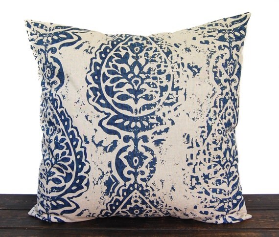 Navy Blue pillow cover throw pillow one navy by ThePillowPeople