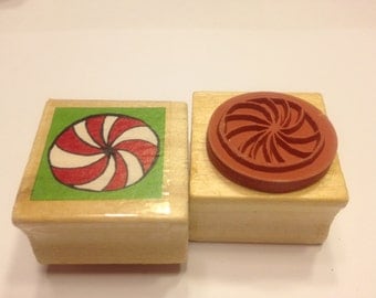 small Peppermint Candy rubber stamp, 25 mm (BB4/8)