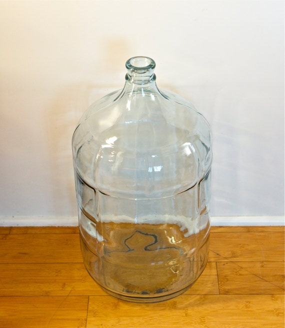Large vintage carboy...5 gallon light aqua clear glass water
