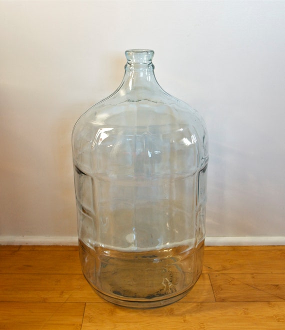 Large vintage carboy...5 gallon light aqua clear glass water
