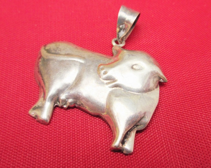 Sterling Cow Pendant -Silver figurine pendants