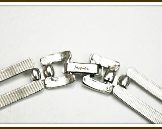 Silver link Necklace - Napier signed - Collar choker Necklace