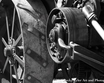 Tractor, Farm Machinery, Black and White Photography, Fine Art Photo Print