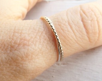 Simple Interlocking Rings,2 Interlocked bands,Stacking rings,Rolling rings,Rope Rings,Minimalist Rings,Unique Rings,Rings,Fidget Ring