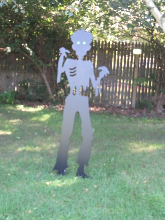 Zombie Shadow Halloween Zombie Wood Silhouette by ChartinisYardArt
