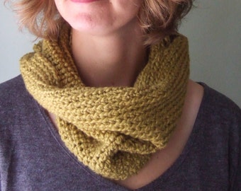 Khaki Scarf / Hygge / Infinity Scarf / Organic Clothing / Organic Cotton Scarf / Crochet Scarf