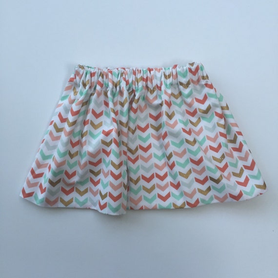 Coral Mint and Gold Chevron Baby by ShaneAndShelbyShop on Etsy