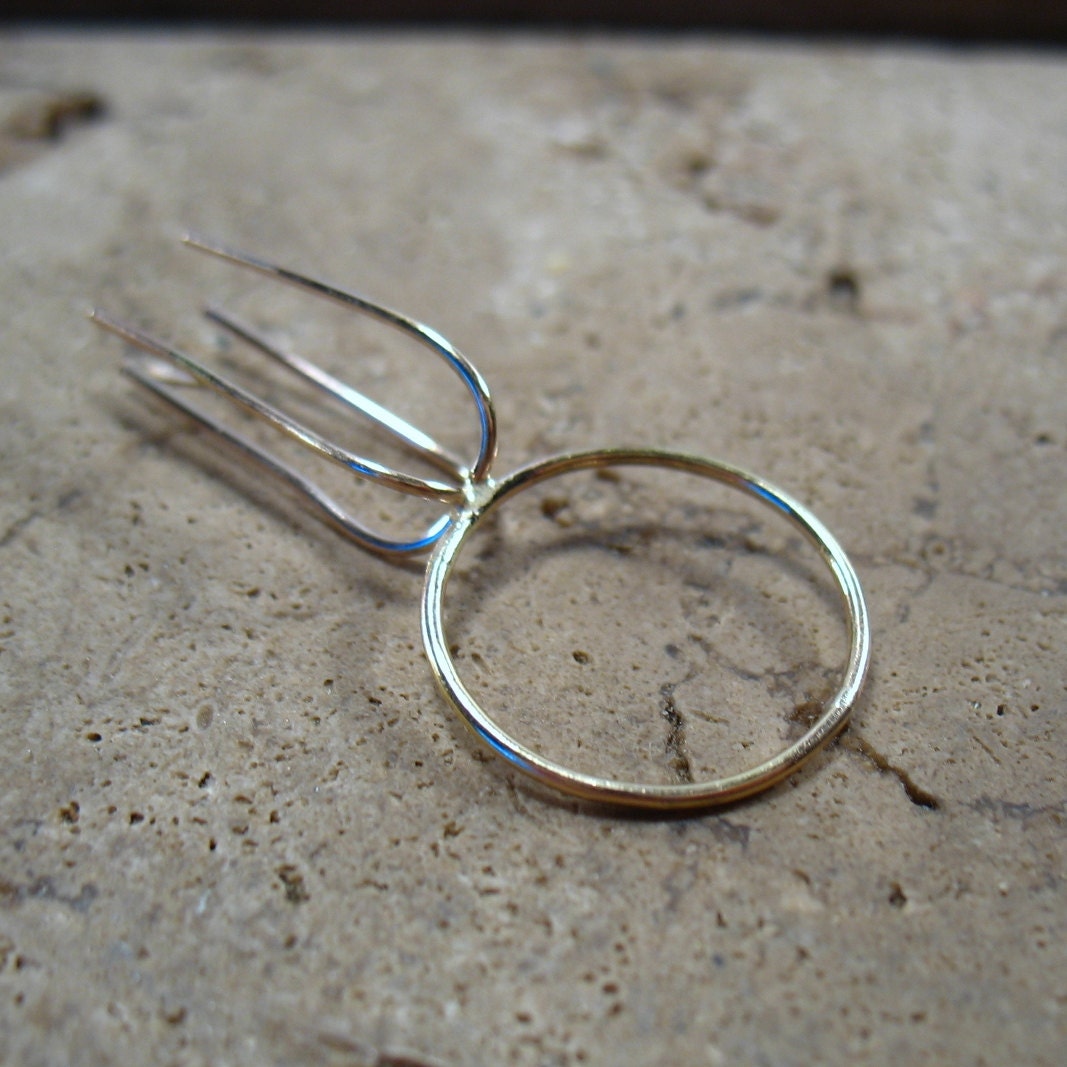 Claw Ring Blanks Gold Filled 4 Prong Plain 18 Gauge Gold