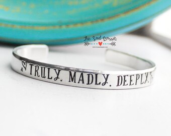 Truly. Madly. Deeply. Submarine Cuff Bracelet | Military Jewelry | Submariner Jewelry | Navy Cuff | Hand Stamped Jewelry | Submarine Jewelry