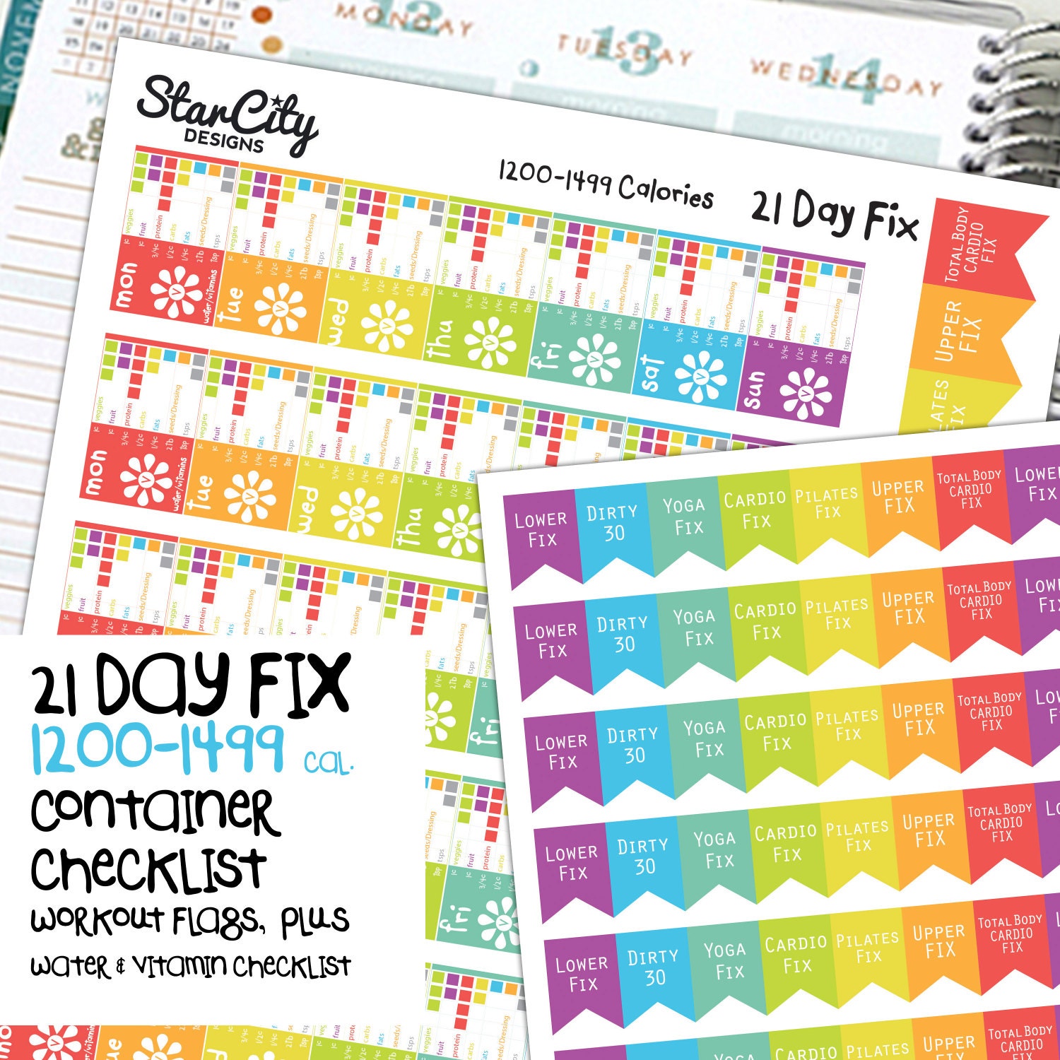 1200 1499 calorie range log sheet meal tracker by