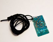 CLEAR QUARTZ Blue Orgone Necklace W/copper and Metal Shavings Powerful Healing!