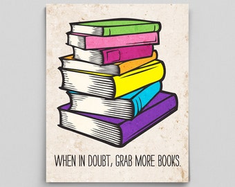 Classroom Decor Classroom Teacher Gift Classroom Poster Librarian Gifts for Teachers Gifts I Love Books Poster Book Art English Teacher Gift