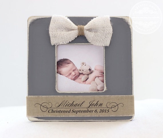 Christening Baptism Gift BOY Custom Personalized Picture Frame