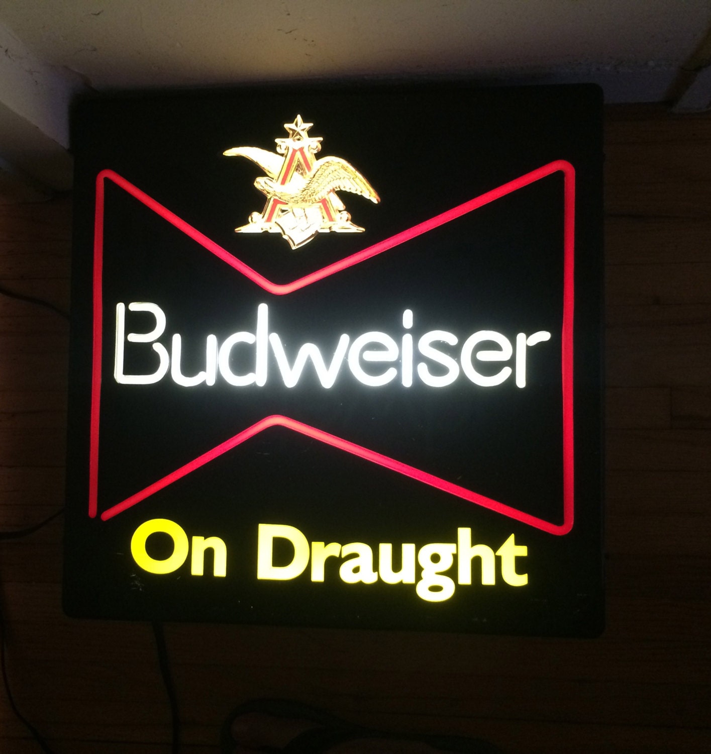 Vintage Beer Sign Lighted Bar Sign Budweiser Electric Beer