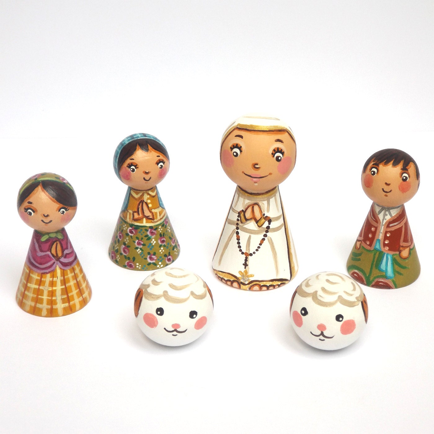 Our Lady of Fatima peg doll Our Lady statue Our Lady doll