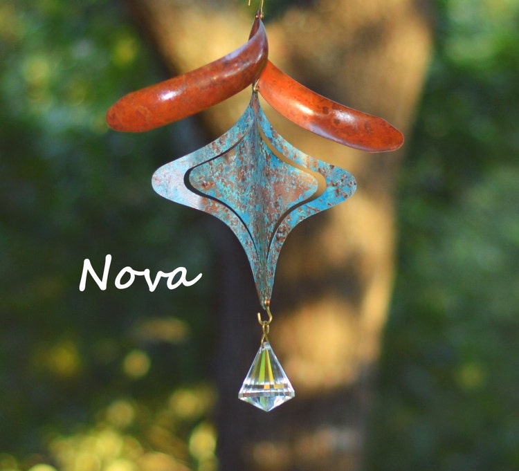 Nova Copper Wind Spinner with Hanging Copper by BreezeWayArtists