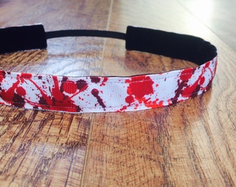 The Walking Dead headband. zombie headband, blood splatter headband, Zombie run headband, zombie hair accessory, zombie costume, women's