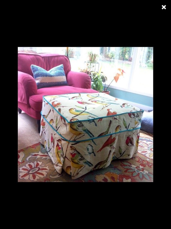 Custom made Ottoman slipcover