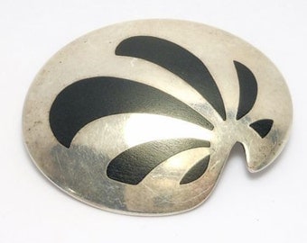 Danish Sterling And Inlay Modernist Brooch Kf Kai Feiling