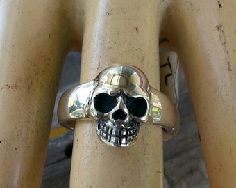 sterling silver signet skull ring alternative steampunk gothic punk pirate
