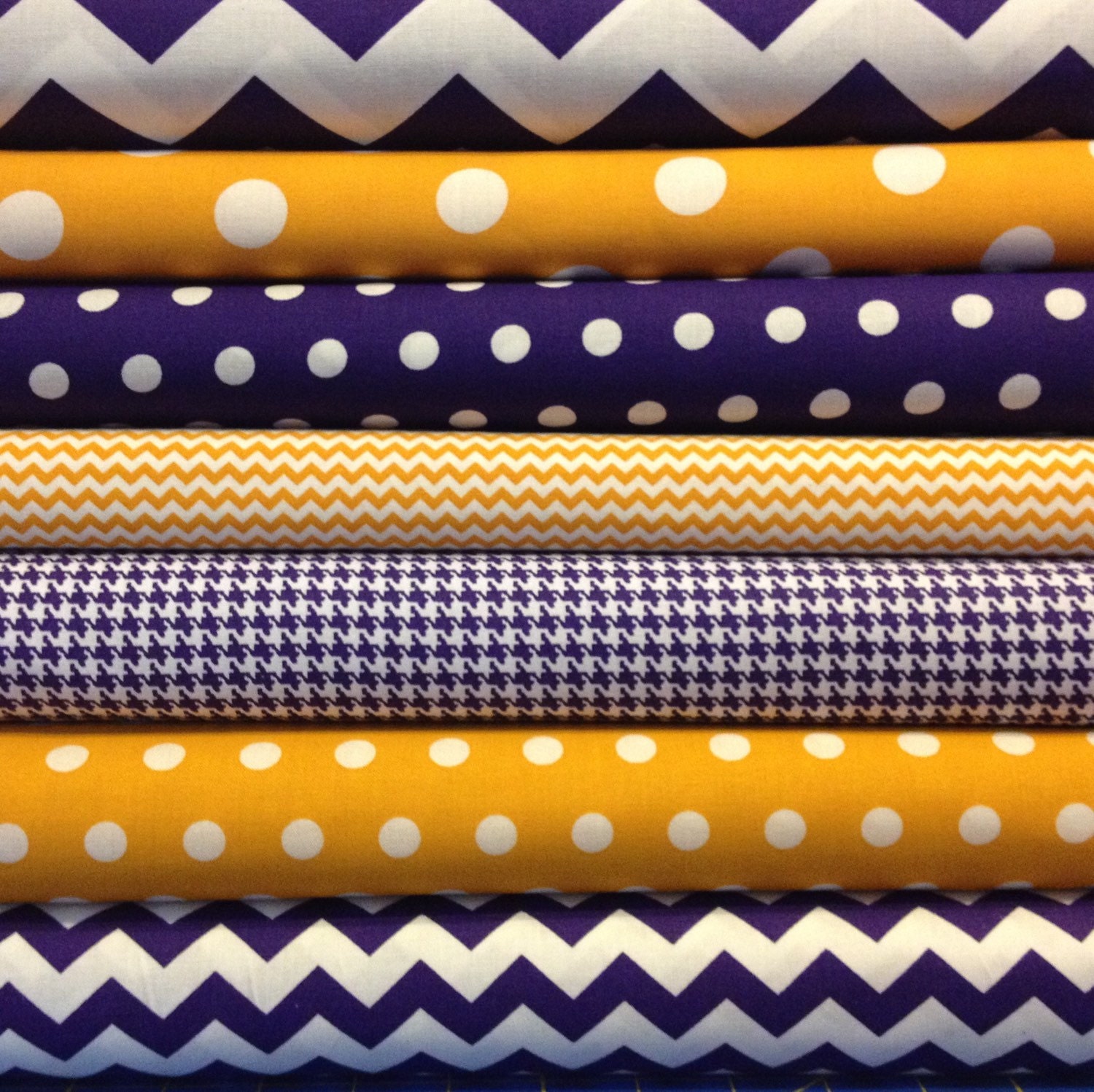 Fabric Bundle Purple and Gold Fabric Bundle 7 Half