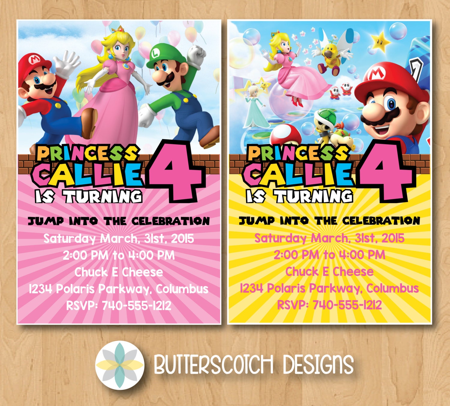 Super Mario Princess Peach Birthday Invitation Pick from 2