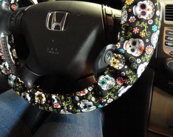 Sugar Skulls Steering Wheel Cover