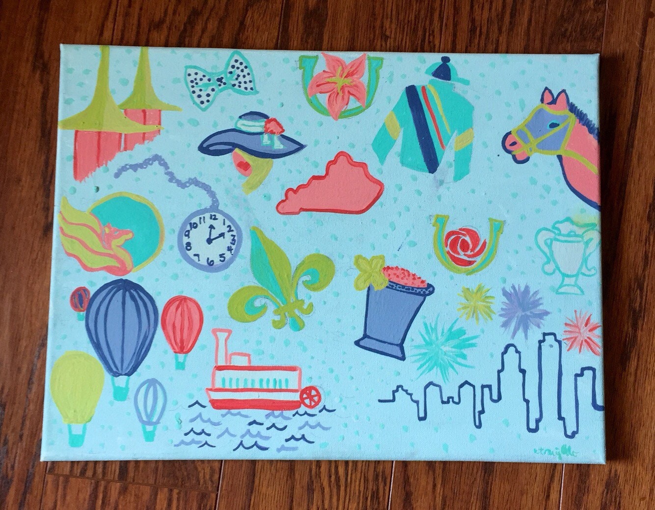 Lilly Pulitzer Inspired Kentucky Derby Painting