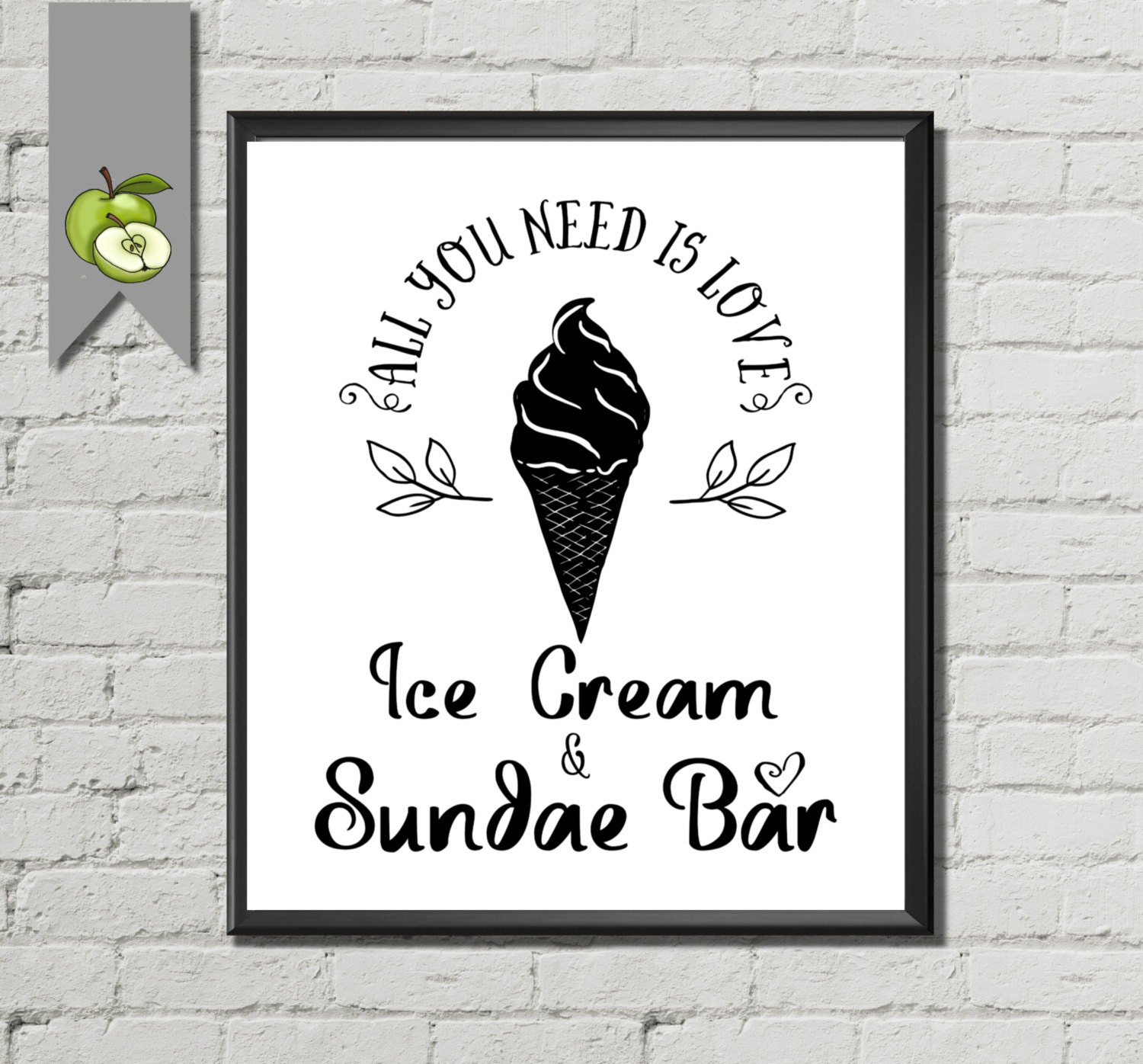 Ice Cream Bar Printable Wedding party Sign by TheArtyApples