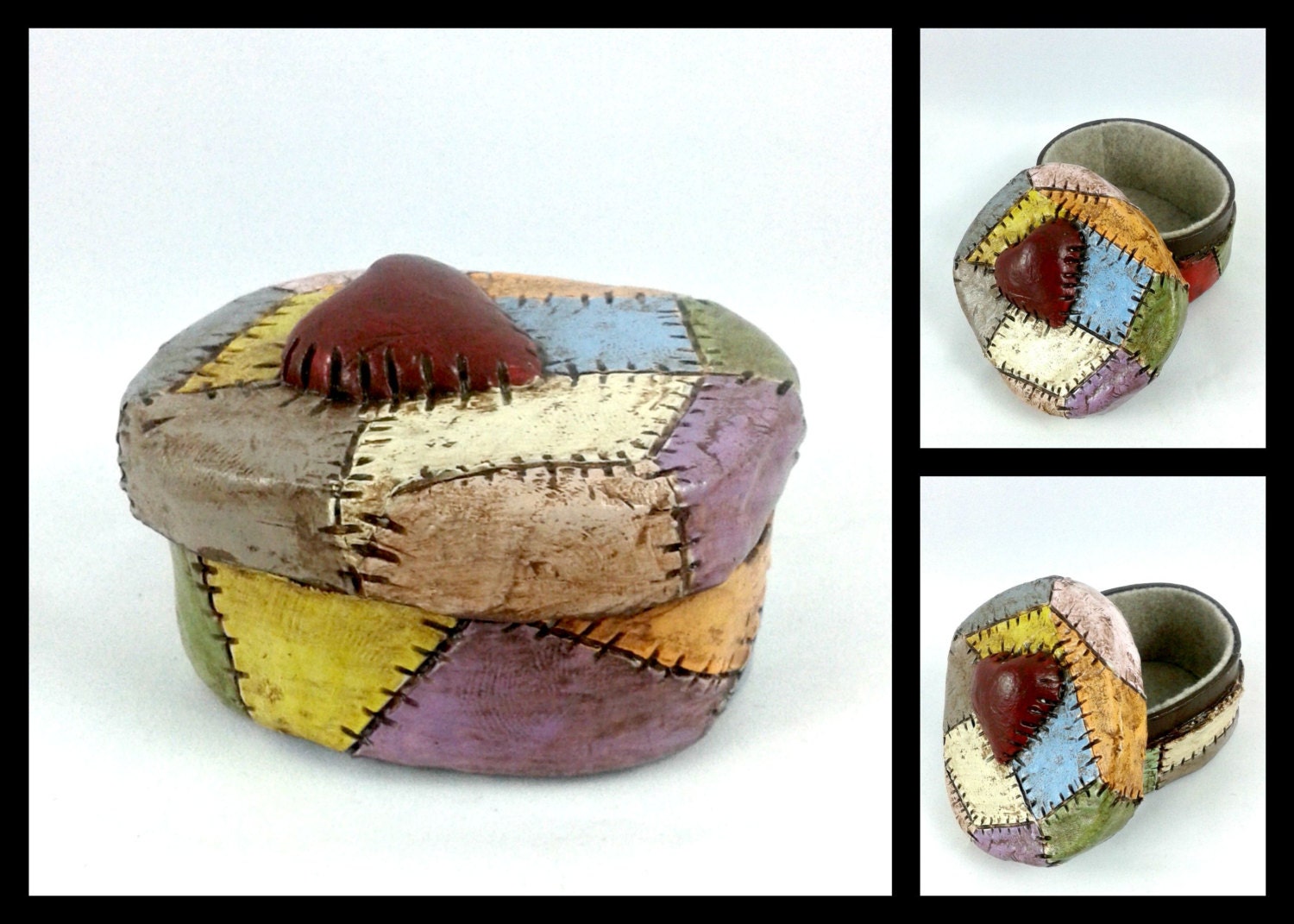 Patchwork Box with Heart Nightmare Before Christmas Sally