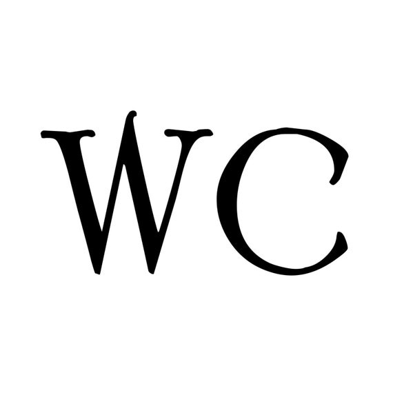WC Water Closet Bathroom Door Sign Vinyl Decal Sticker