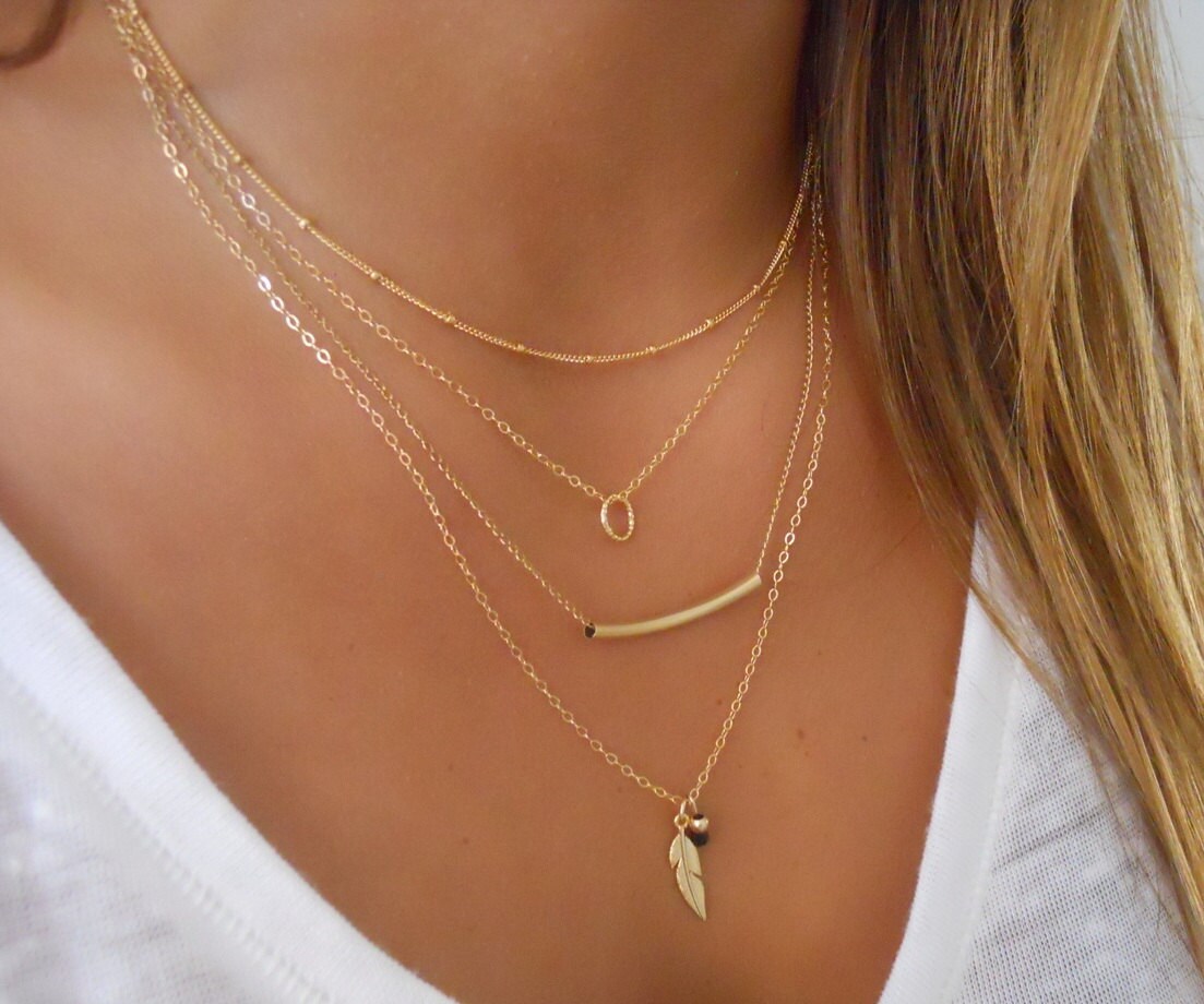 Layered Gold Circle Pendant Necklace - Panacea Jewelry