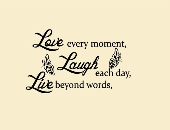 DIY Live Laugh Love Quote Wall Decals - Vinyl Stickers - 14" Tall x 23" Wide - Personalized Sign - Glasses - Kitchen Decor