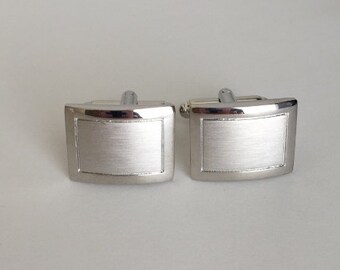Personalized Cufflinks. Initial Silver Cuffinks. Engraved Cuff Links. Silver Personalized Cufflinks. Groomsmen Gift. Wedding. Gift for Dad.
