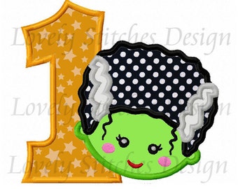 Frankenstein Bride Number 1 Applique Machine Embroidery Design NO:0349
