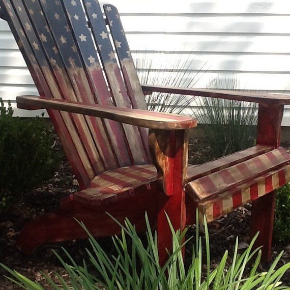 SOLD American flag Adirondack chair