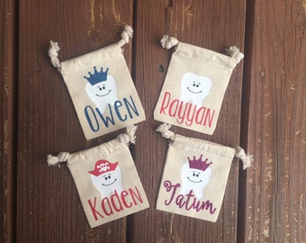 Personalized Tooth Fairy Bag, Tooth Fairy Pouch, Tooth Holder, Toothfairy, Kids Gift